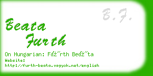 beata furth business card